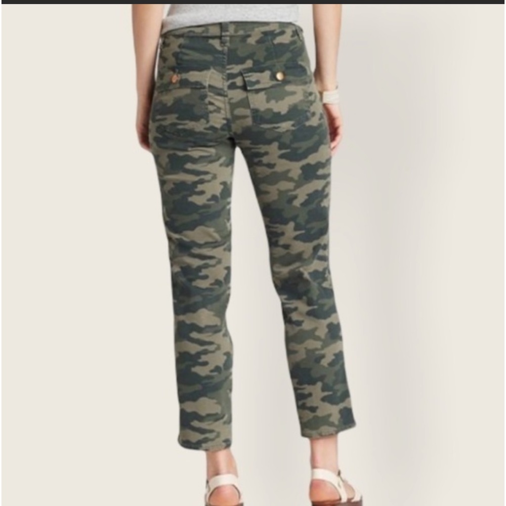 NEW Universal Thread Camo Pants Sz 6 Small Green Camouflage High Rise Straight - Picture 2 of 10